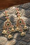 Shop_Paisley Pop_Pink Pearls, Crystals Kundan Jhumka Earrings _at_Aza_Fashions