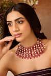 Paisley Pop_Pink Designer Necklace _Online_at_Aza_Fashions