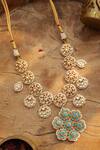 Shop_Paisley Pop_Turquoise Kundan Necklace _at_Aza_Fashions