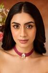 Paisley Pop_Pink Polki Necklace _Online_at_Aza_Fashions
