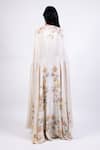 Shop_AK-OK_Cream Cotton High Neck Printed Cape With Lycra Pants _at_Aza_Fashions