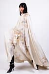 Shop_AK-OK_Cream Cotton High Neck Printed Cape With Lycra Pants _Online_at_Aza_Fashions