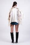 Shop_AK-OK_Multi Color Silk Shawl Neck Printed Cape Shirt _at_Aza_Fashions