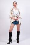 AK-OK_Multi Color Silk Shawl Neck Printed Cape Shirt _Online_at_Aza_Fashions
