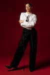 Buy_AK-OK_White Embroidery Collared Short Shirt And Pant Set _at_Aza_Fashions