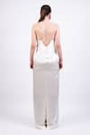 Shop_AK-OK_Beige Embroidery Scoop Neck Cocktail Dress With Lace Detailing _at_Aza_Fashions