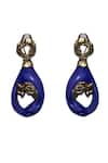 Shop_AK-OK_Blue Gilded Aura Waterfall Earrings _at_Aza_Fashions