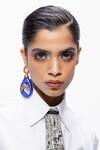 Buy_AK-OK_Blue Gilded Aura Waterfall Earrings _Online_at_Aza_Fashions