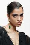 Buy AK-OK Green Stones Malachite Gold Plated Earrings at Aza Fashions Buy_AK-OK_Green Stones Malachite Gold Plated Earrings _at_Aza_Fashions