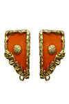 Buy_AK-OK_Orange Gilded Matrix Studs _at_Aza_Fashions