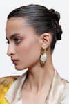 AK-OK_Gold Plated Pearls Luna Shell Drop Earrings _Online_at_Aza_Fashions