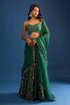 Shop Samyukta Singhania Green Cotton, Silk Sequins, Zari Sweetheart Neck Heavy Work Lehenga Set Online at Aza Fashions Shop_Samyukta Singhania_Green Cotton, Silk Sequins, Zari Sweetheart Neck Heavy Work Lehenga Set _Online_at_Aza_Fashions