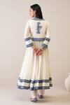 Shop_Roohbyridhimaa_Off White Chanderi Embroidery Round Neck Maryam Jacket Anarkali Set _at_Aza_Fashions