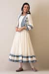 Roohbyridhimaa_Off White Chanderi Embroidery Round Neck Maryam Jacket Anarkali Set _Online_at_Aza_Fashions