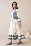 Buy_Roohbyridhimaa_Off White Chanderi Embroidery Round Neck Maryam Jacket Anarkali Set _Online_at_Aza_Fashions