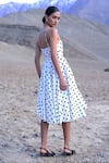Shop_Dash And Dot_White Polyester Square Neck Polka Dot Flared Dress _at_Aza_Fashions