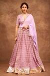 Buy_Roohbyridhimaa_Purple Organza, Gota Patti, Fringe Embroidered Lilac Lehenga Set _at_Aza_Fashions