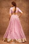 Shop_Roohbyridhimaa_Purple Organza, Gota Patti, Fringe Embroidered Lilac Lehenga Set _at_Aza_Fashions