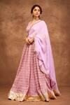 Shop_Roohbyridhimaa_Purple Organza, Gota Patti, Fringe Embroidered Lilac Lehenga Set _Online_at_Aza_Fashions