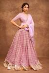 Roohbyridhimaa_Purple Organza, Gota Patti, Fringe Embroidered Lilac Lehenga Set _at_Aza_Fashions