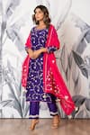 Yuvraani Jaipur_Purple Silk, Shantoon, Organza Sequins, Designer Kurta Set With Dupatta _at_Aza_Fashions