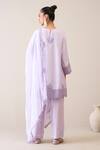 Shop_Roohbyridhimaa_Purple Viscose, , Organza Embroidery Round Neck Areesha Kurta Pant Set _at_Aza_Fashions
