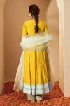Shop_Roohbyridhimaa_Yellow Silk Organza, Silk, Chanderi, Chiffon Zari, Sequins, Anarkali Set _at_Aza_Fashions