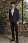 Buy_Hilo Design_Navy Blue Tailored Co-ord Set _at_Aza_Fashions