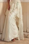 Shop_Piri India_Gray Organza, Silk, Satin Embroidery Off-shoulder Designer Top And Skirt Set _Online_at_Aza_Fashions