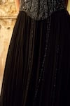 Buy_Piri India_Black Georgette, Net Beads, Embroidery Sweetheart Neck 3d Jumpsuit And Corset Set _Online_at_Aza_Fashions