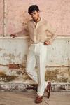 Piri India_Ivory Organza Embroidery Designer Jacket Set _Online
