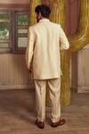Shop_Piri India_Beige Doriya Dupion Bandhgala And Pant Set _at_Aza_Fashions