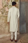 Shop_Piri India_Gray Cotton Embroidery Cloud Grey Handcrafted Kurta And Pant Set _at_Aza_Fashions