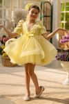 Buy_Fayon Kids_Yellow Net Bows Designer Dress _at_Aza_Fashions
