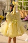 Shop_Fayon Kids_Yellow Net Bows Designer Dress _at_Aza_Fashions