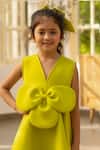 Fayon Kids_Green Neoprene Designer Dress _Online_at_Aza_Fashions