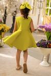 Shop_Fayon Kids_Green Neoprene Designer Dress _at_Aza_Fashions