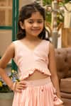 Buy_Fayon Kids_Pink Cotton Embroidery Designer Crop Top And Skirt Set _Online_at_Aza_Fashions