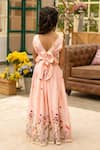 Shop_Fayon Kids_Pink Cotton Embroidery Designer Crop Top And Skirt Set _at_Aza_Fashions