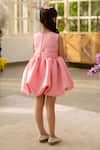 Shop_Fayon Kids_Peach Neoprene Designer Dress _at_Aza_Fashions