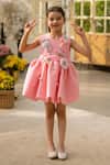 Buy_Fayon Kids_Peach Neoprene Designer Dress _at_Aza_Fashions