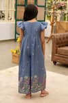 Shop_Fayon Kids_Blue Denim Embroidery Designer Jumpsuit _at_Aza_Fashions