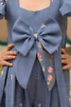 Fayon Kids_Blue Denim Embroidery Designer Jumpsuit _Online_at_Aza_Fashions