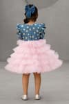 Shop_Fayon Kids_Blue Denim, Net Embroidery Designer And Dress _at_Aza_Fashions