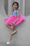 Buy_Fayon Kids_Blue Denim, Net, Tulle Embroidery Designer And Dress _at_Aza_Fashions