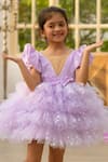 Fayon Kids_Purple Net Sequins Designer Dress _Online_at_Aza_Fashions