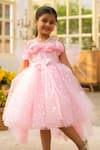 Fayon Kids_Pink Net Sequins Designer Dress _Online_at_Aza_Fashions
