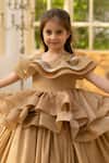 Fayon Kids_Gold Shimmer Ruffled Dress _Online_at_Aza_Fashions