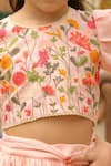 Buy_Fayon Kids_Peach Cotton Embroidery Floral Lehenga Set _Online_at_Aza_Fashions