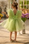 Shop_Fayon Kids_Green Net Bows Designer Dress _at_Aza_Fashions